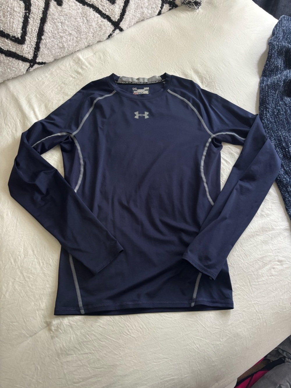 Dri-Fit Men’s Under Armour Navy and Gray Compression Shirt